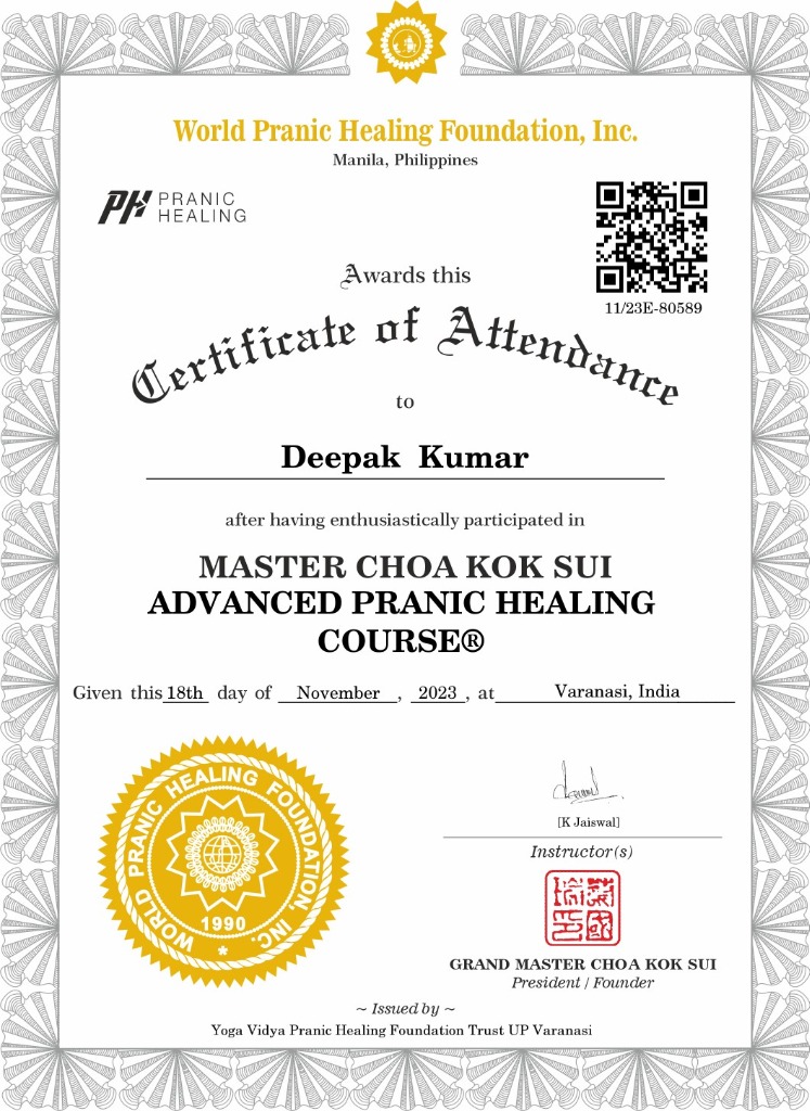 Advanced Pranic Healing Certificate