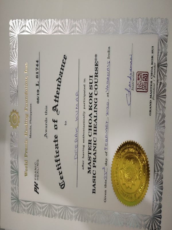 Basic Pranic Healing Certificate