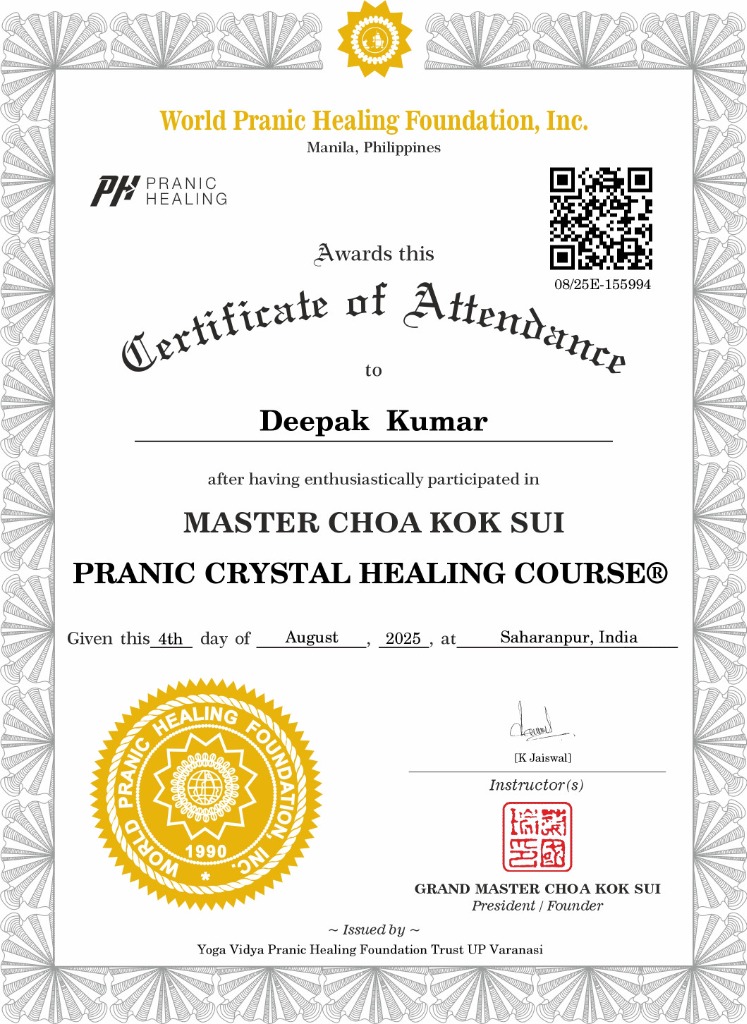 Pranic Crystal Healing Certificate